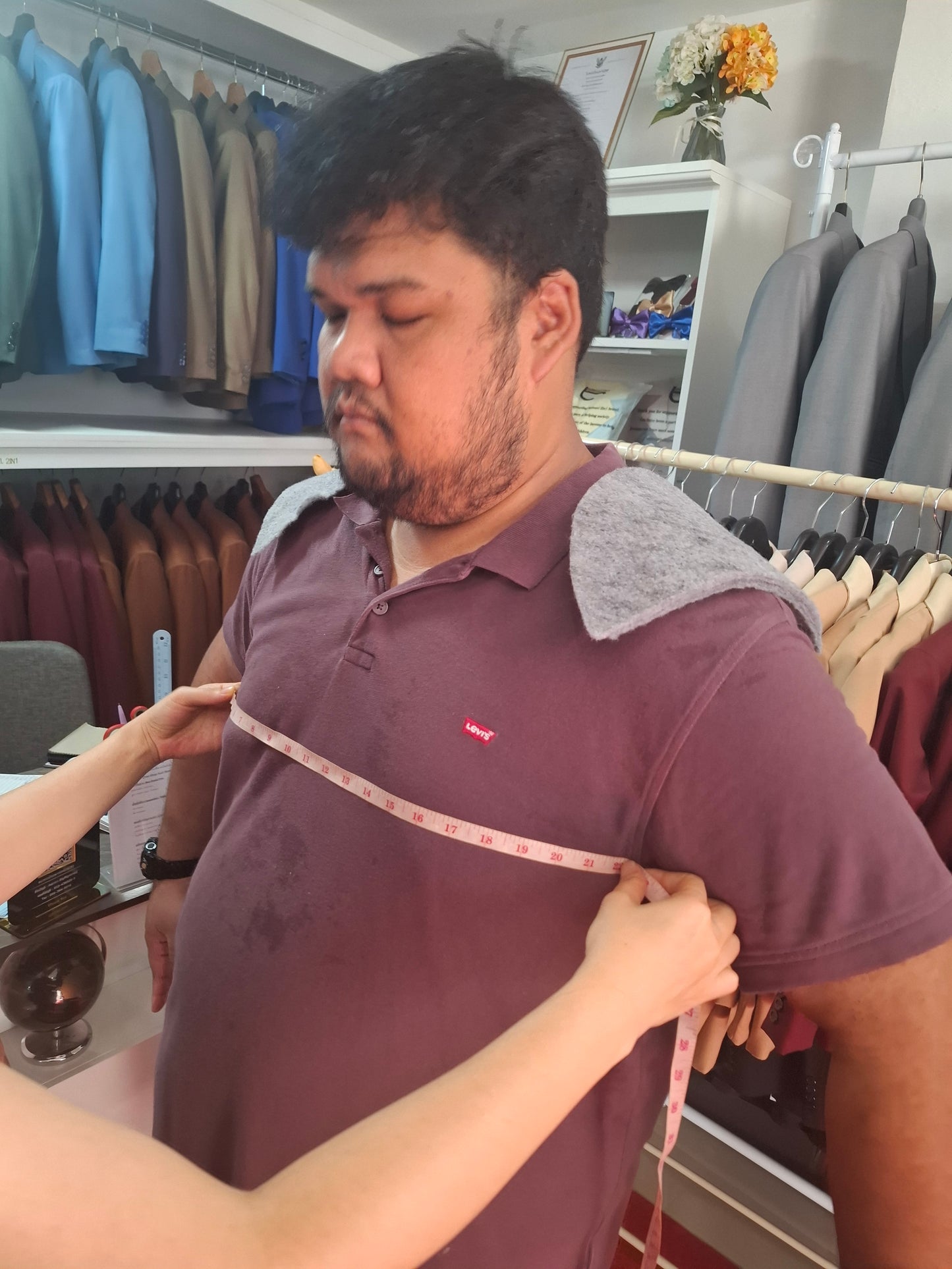 Custom Suit Fitting – Plus Size Client Thailand