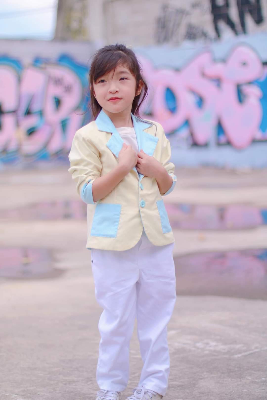 Kids Reversible Pastel Suit – Two Styles in One (Blue & Yellow)