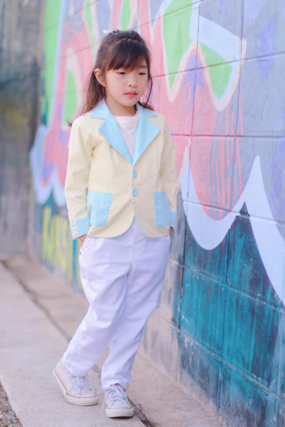 Kids Reversible Pastel Suit – Two Styles in One (Blue & Yellow)