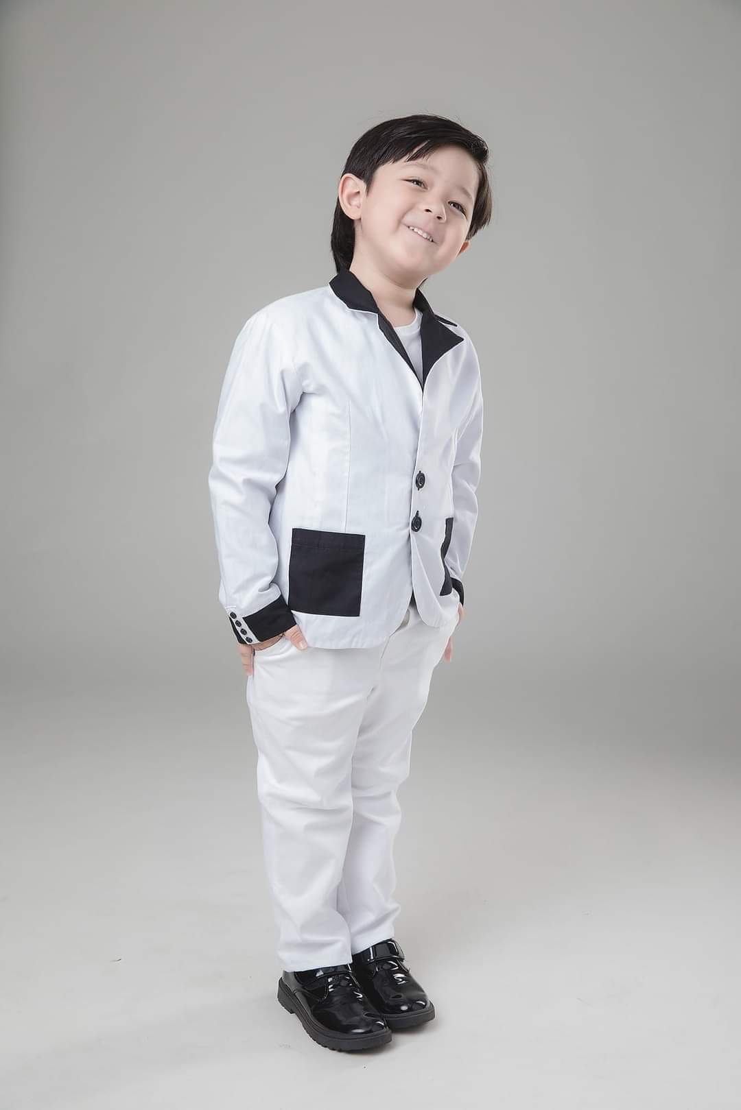 Kids Reversible Suit Set – Two Styles in One (Black & White)