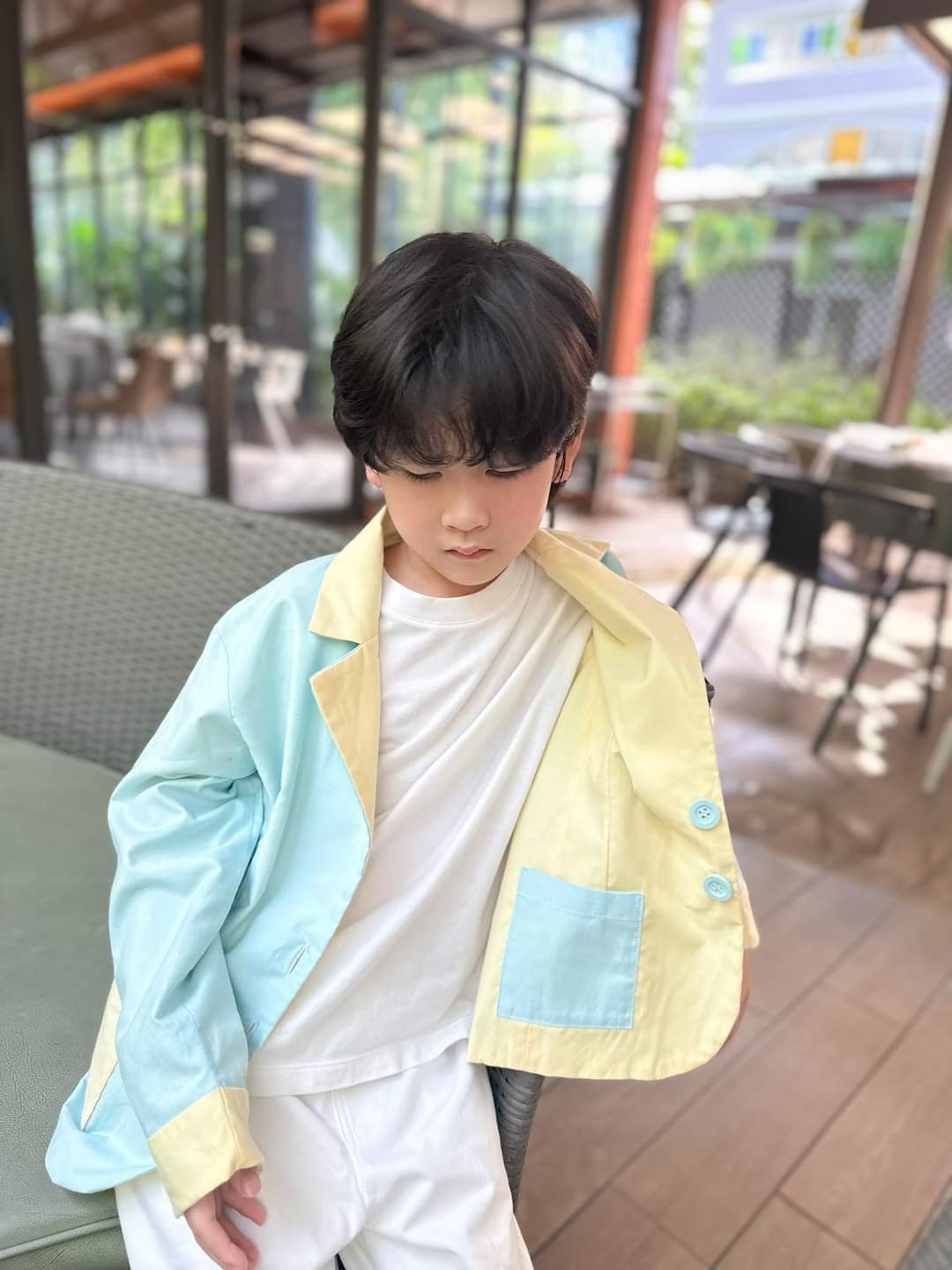 Kids Reversible Pastel Suit – Two Styles in One (Blue & Yellow)