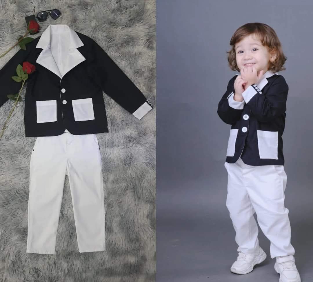 Kids Reversible Suit Set – Two Styles in One (Black & White)