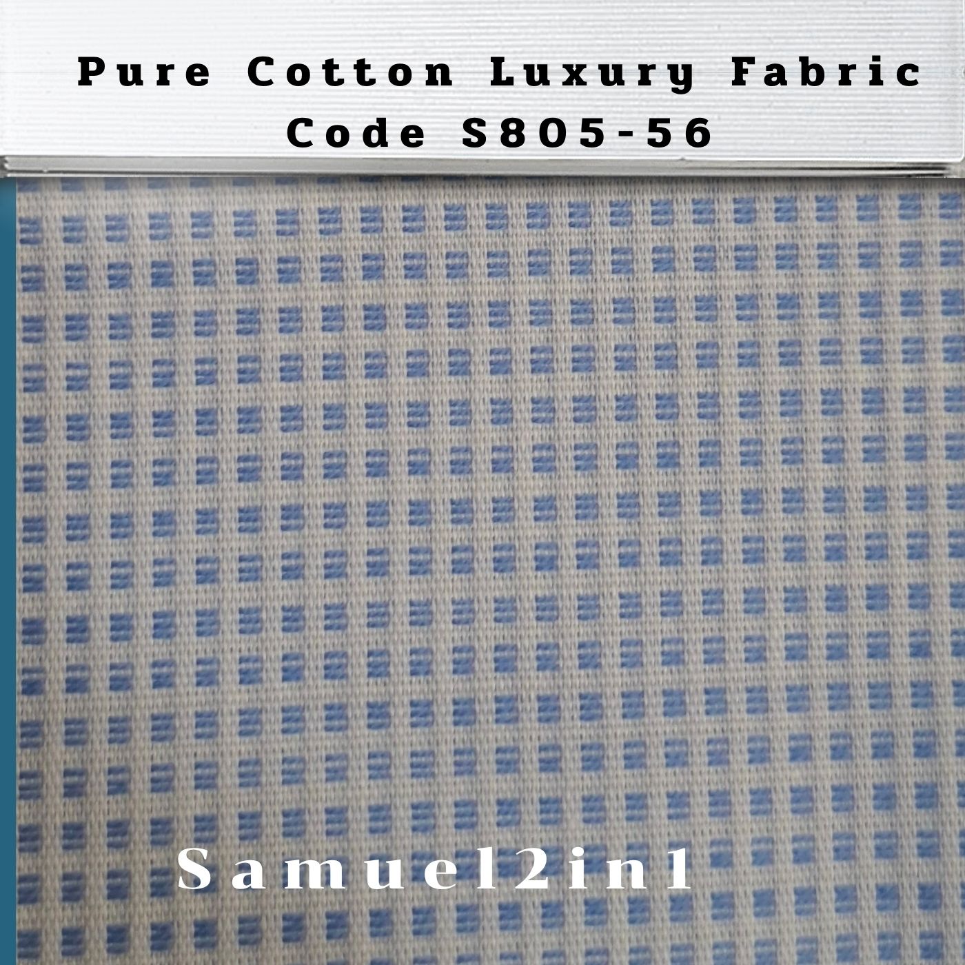Pure Cotton Luxury Fabric - Code S805-56 (Blue)