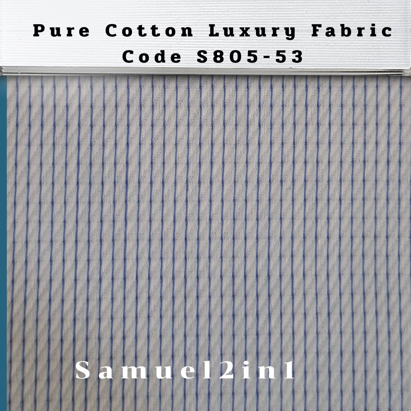 Pure Cotton Luxury Fabric – Code S805-53 (Blue Stripe)