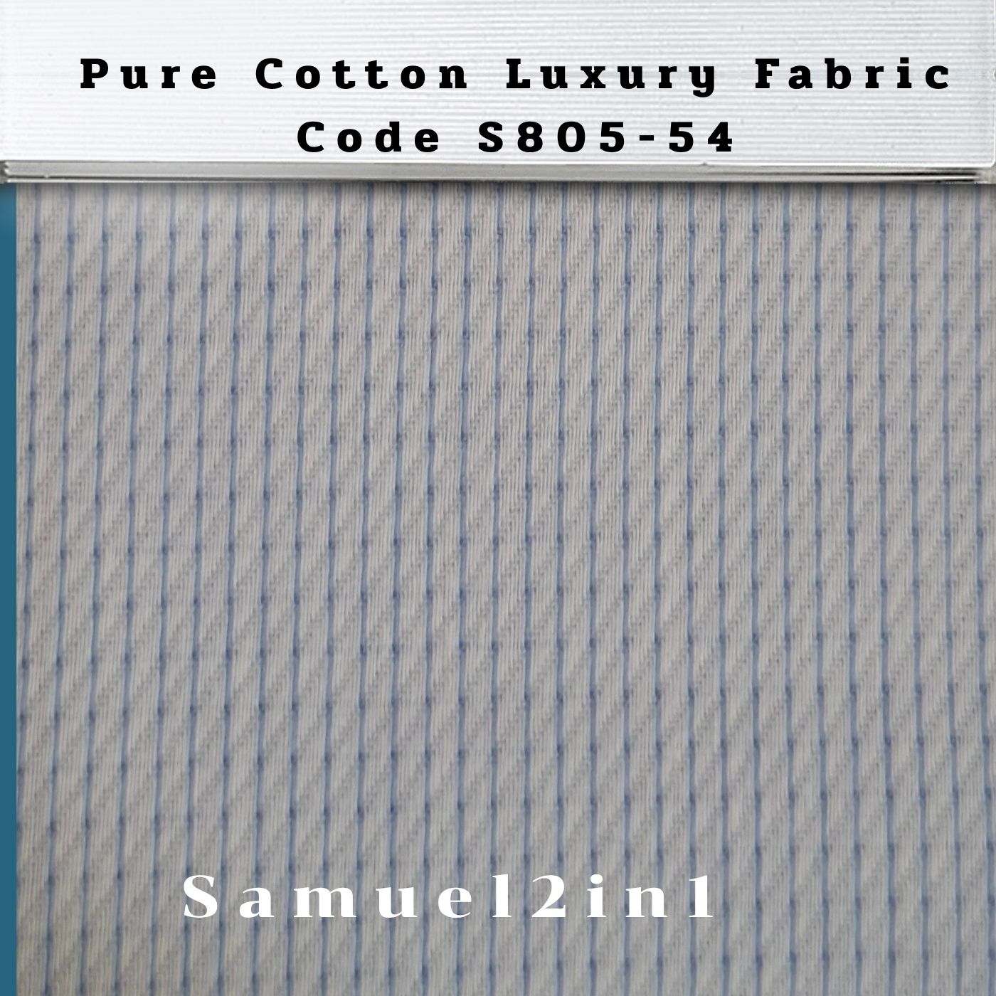 Pure Cotton Luxury Fabric – Code S805-54 (Blue Stripe)
