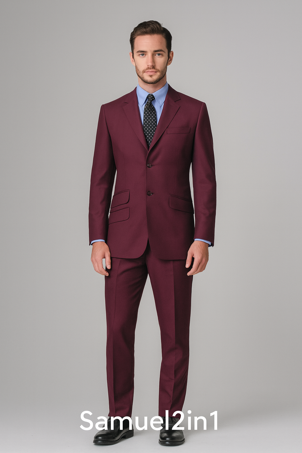Made to Order Burgundy Mod Suit | Samuel2in1 Premium Tailoring
