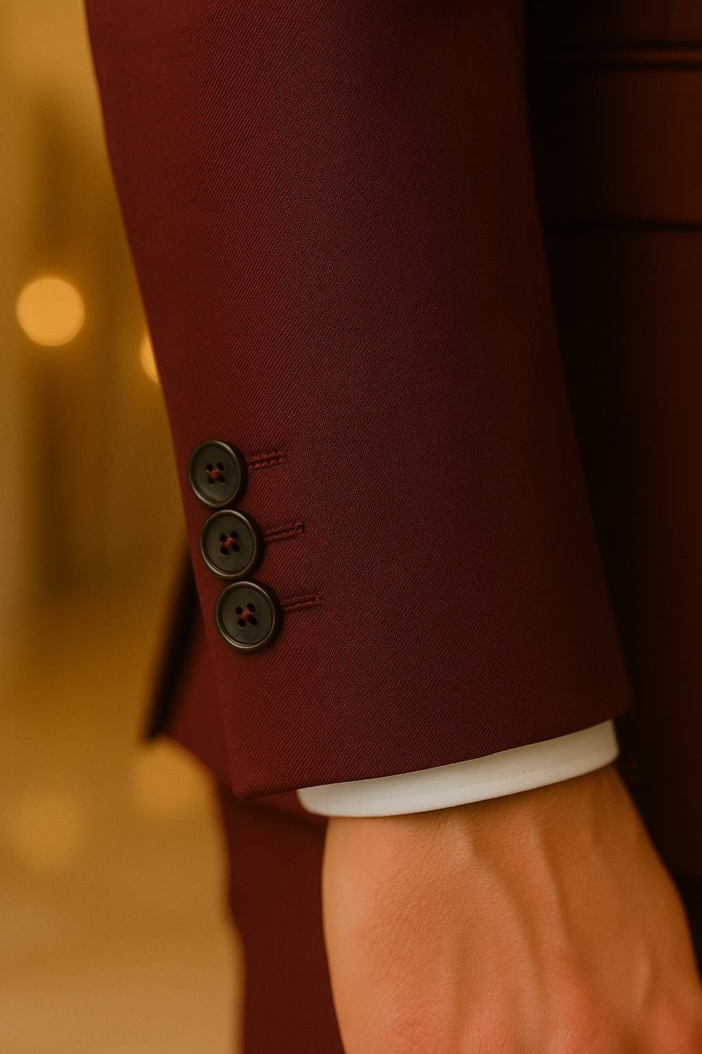 Samuel2in1 Elegant Red Wine Three-Piece Suit – Made to Order