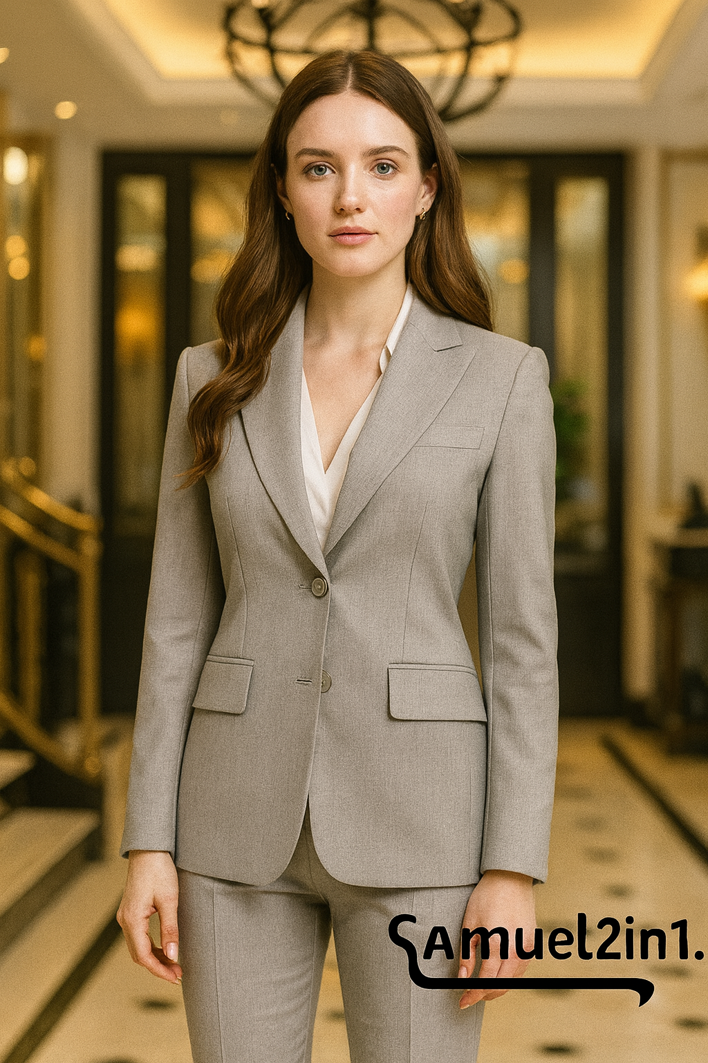 Made-to-Order Grey Women’s Tailored Cashmere Suit | Samuel2in1