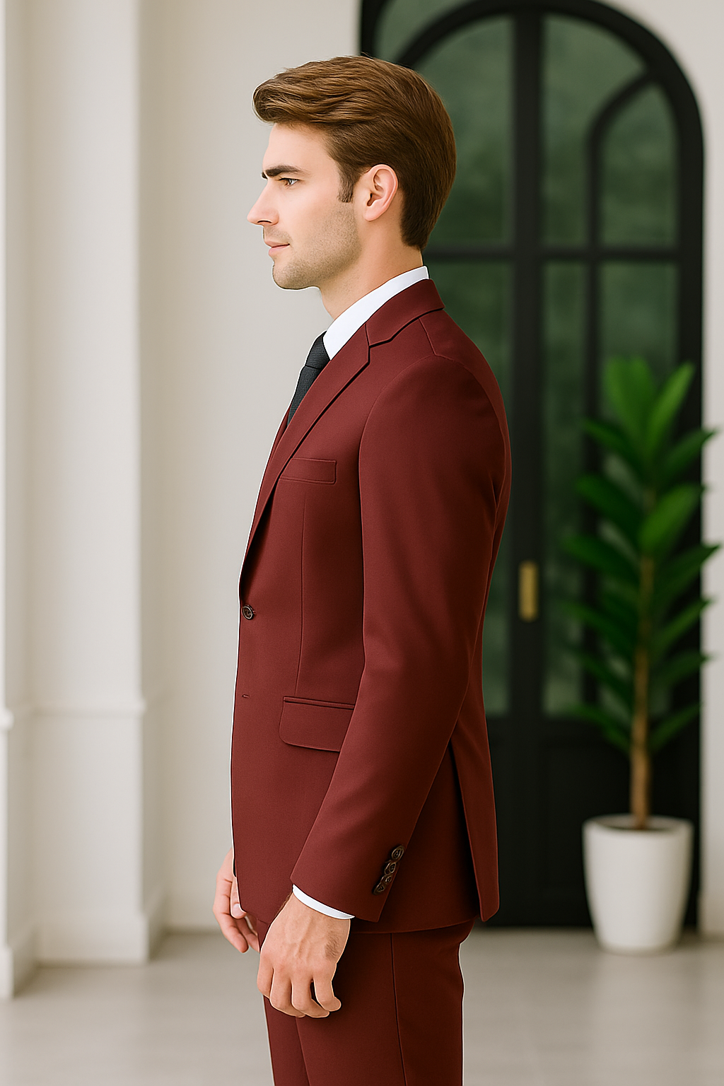 Samuel2in1 Burgundy Patch Pocket Suit – Made to Order