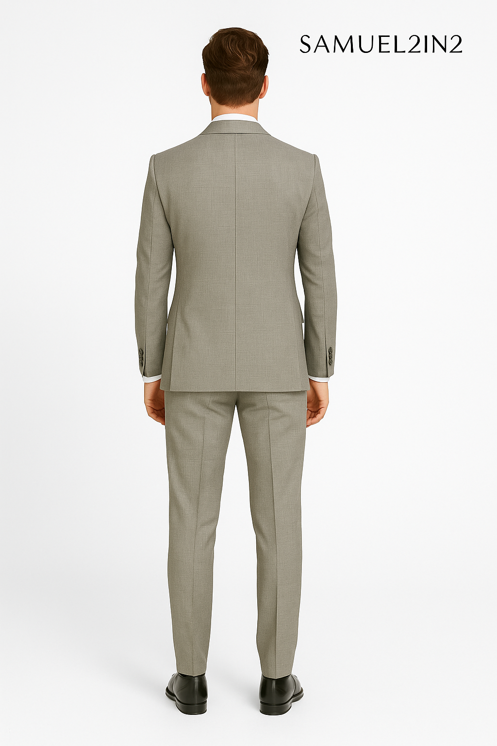 Samuel2in2 Light Grey Modern Fit Suit – Classic 3-Piece Business & Wedding Suit