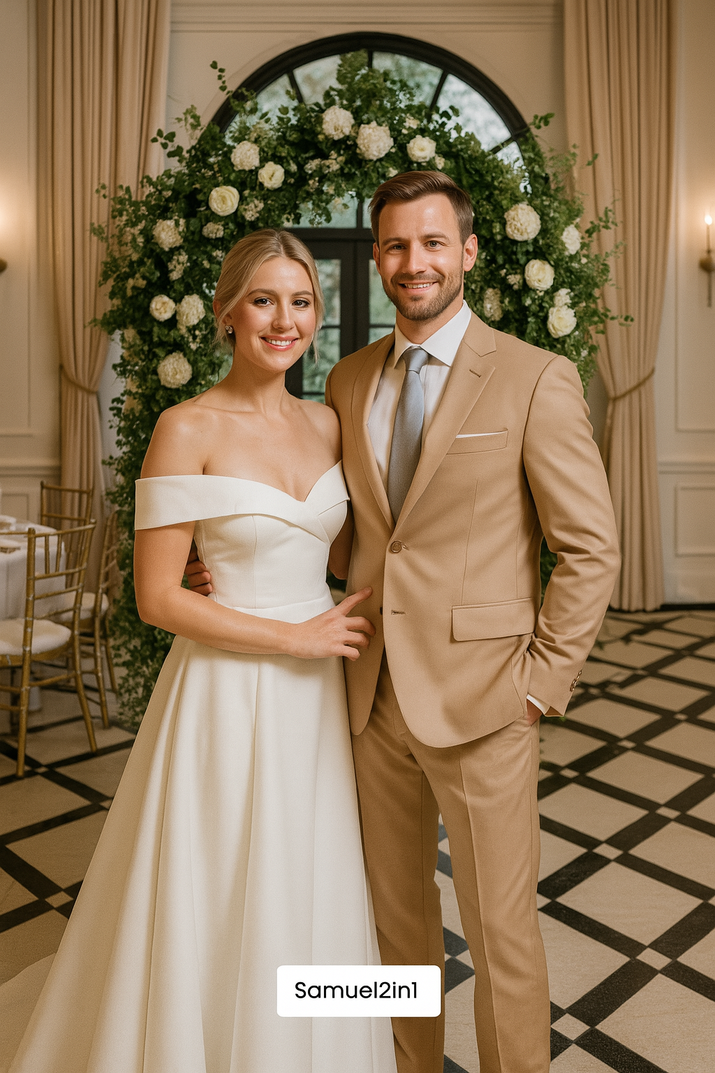 Light Tan Wedding Suit – Modern Groom Attire by Samuel2in1