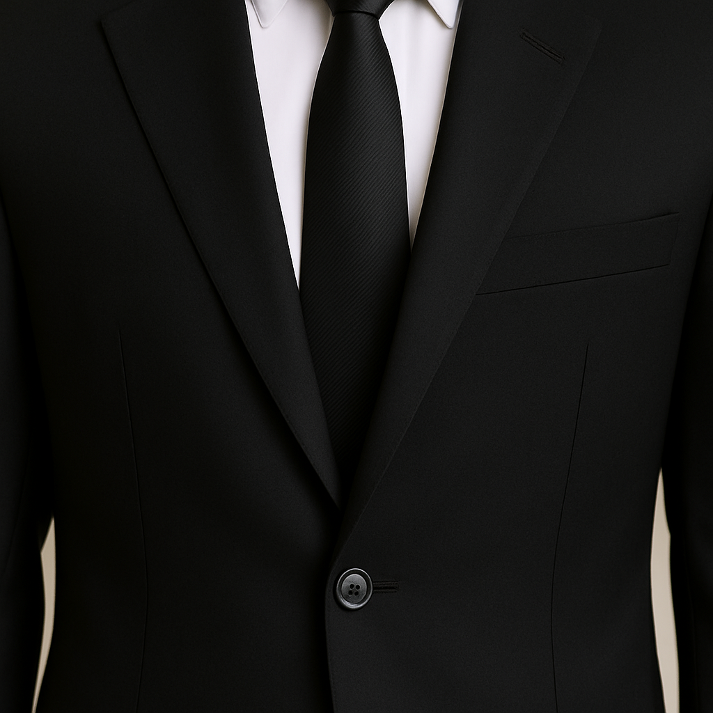 Samuel2in1 Made to Order – Classic Black Single-Breasted Suit with Notch Lapel