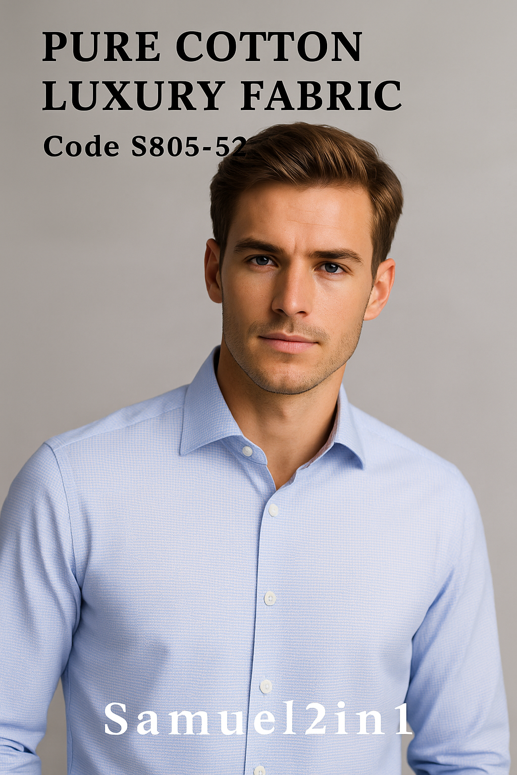 Pure Cotton Luxury Fabric – Code S805-52 (Blue)