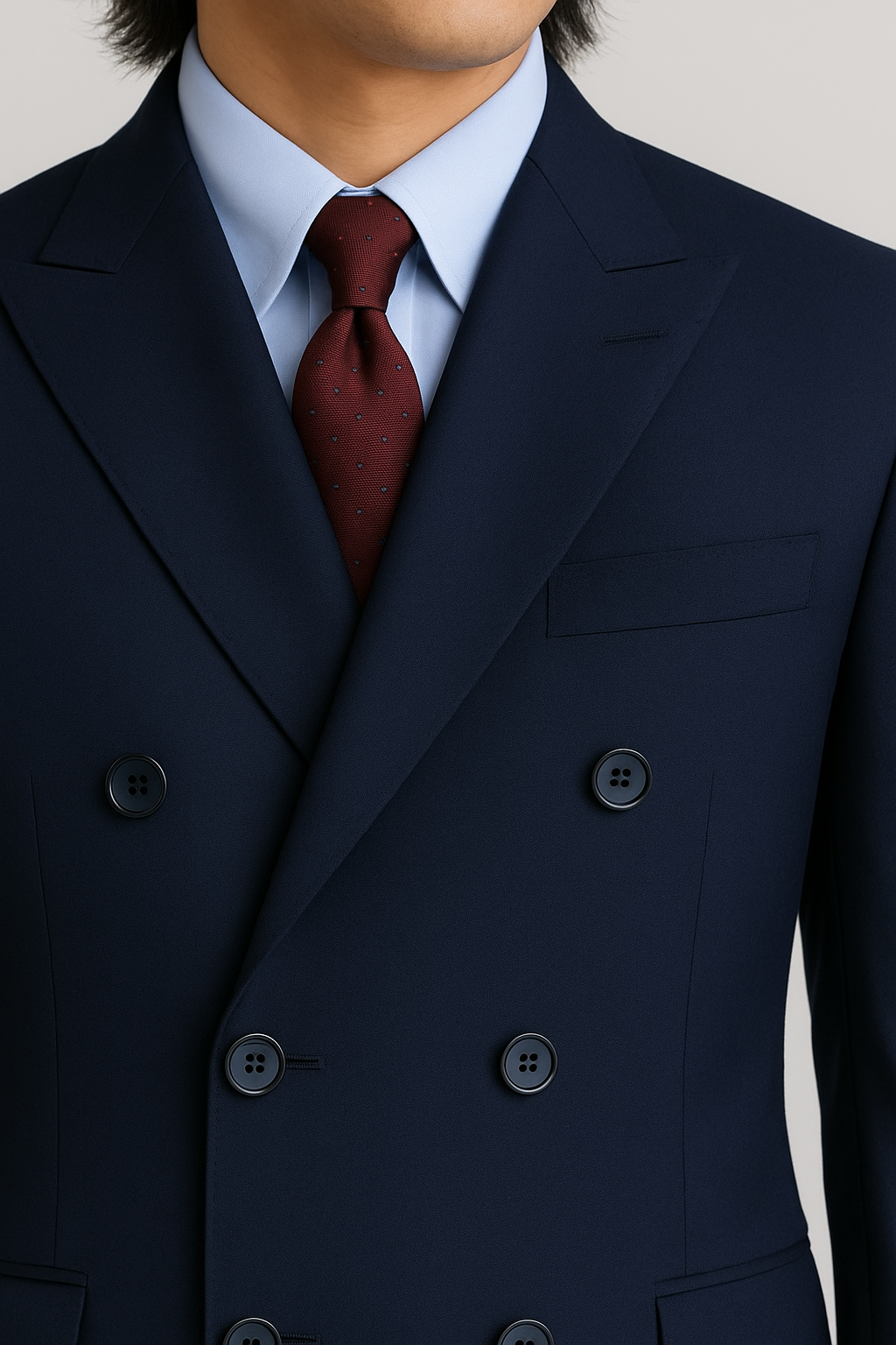 Men’s Navy Pinstripe Mod Suit | Samuel2in1 – Double Breasted Slim Fit