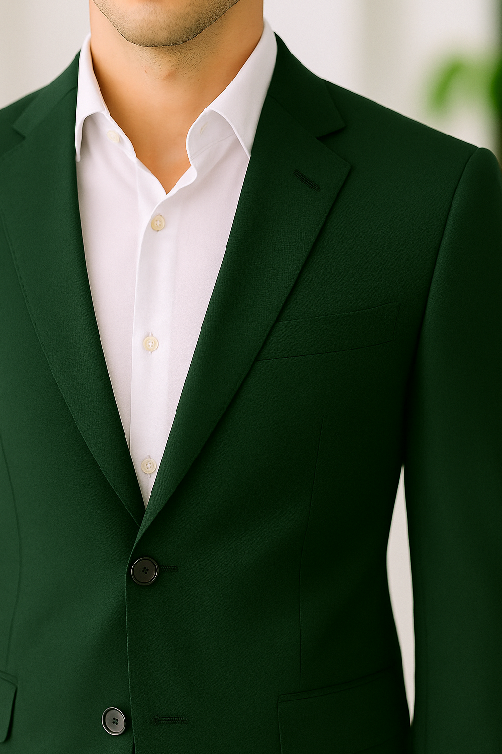 Samuel2in1 Made to Order – Deep Green Single-Breasted Suit with Notch Lapel
