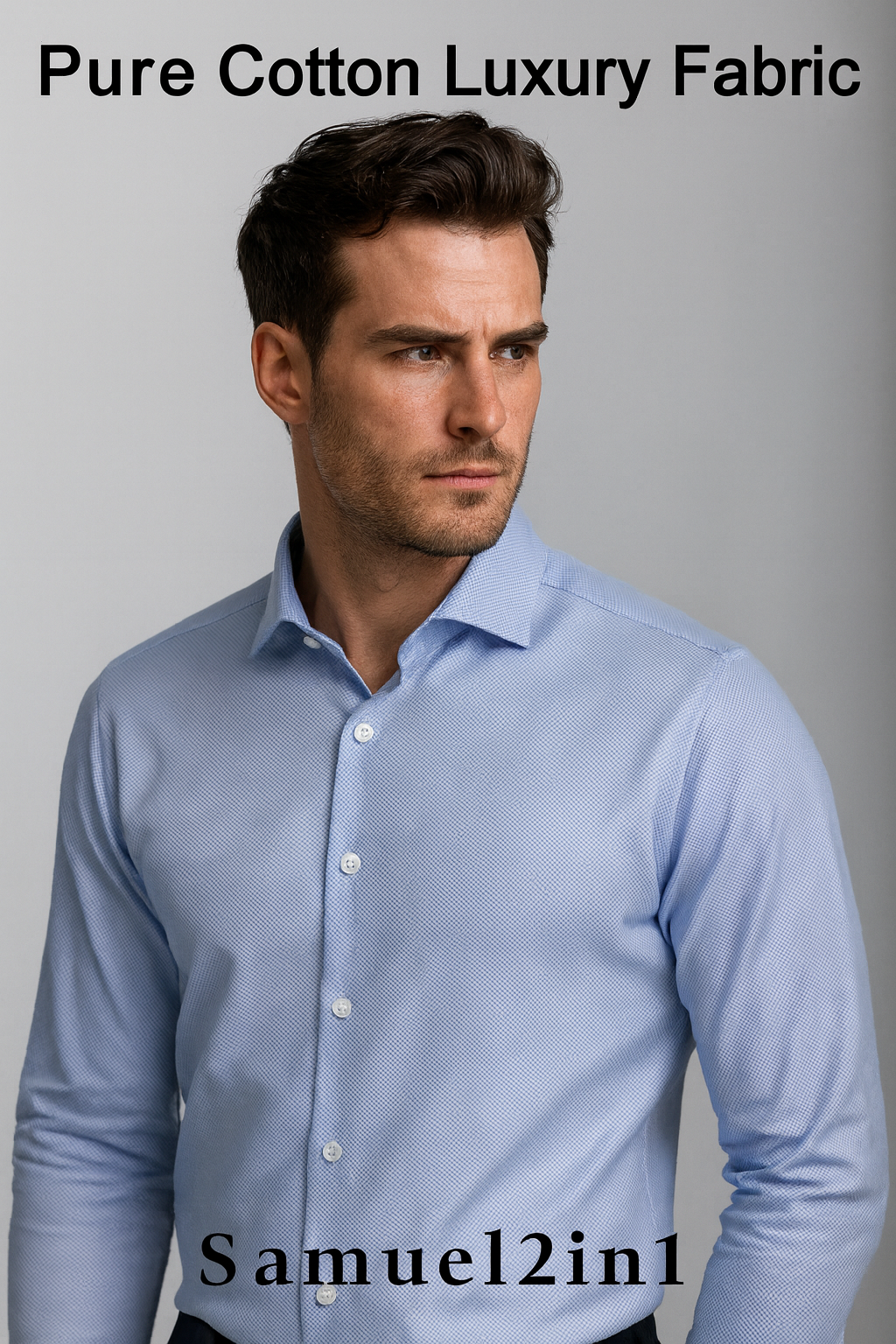 Pure Cotton Luxury Shirting Fabric – Code S805-40 (Blue)