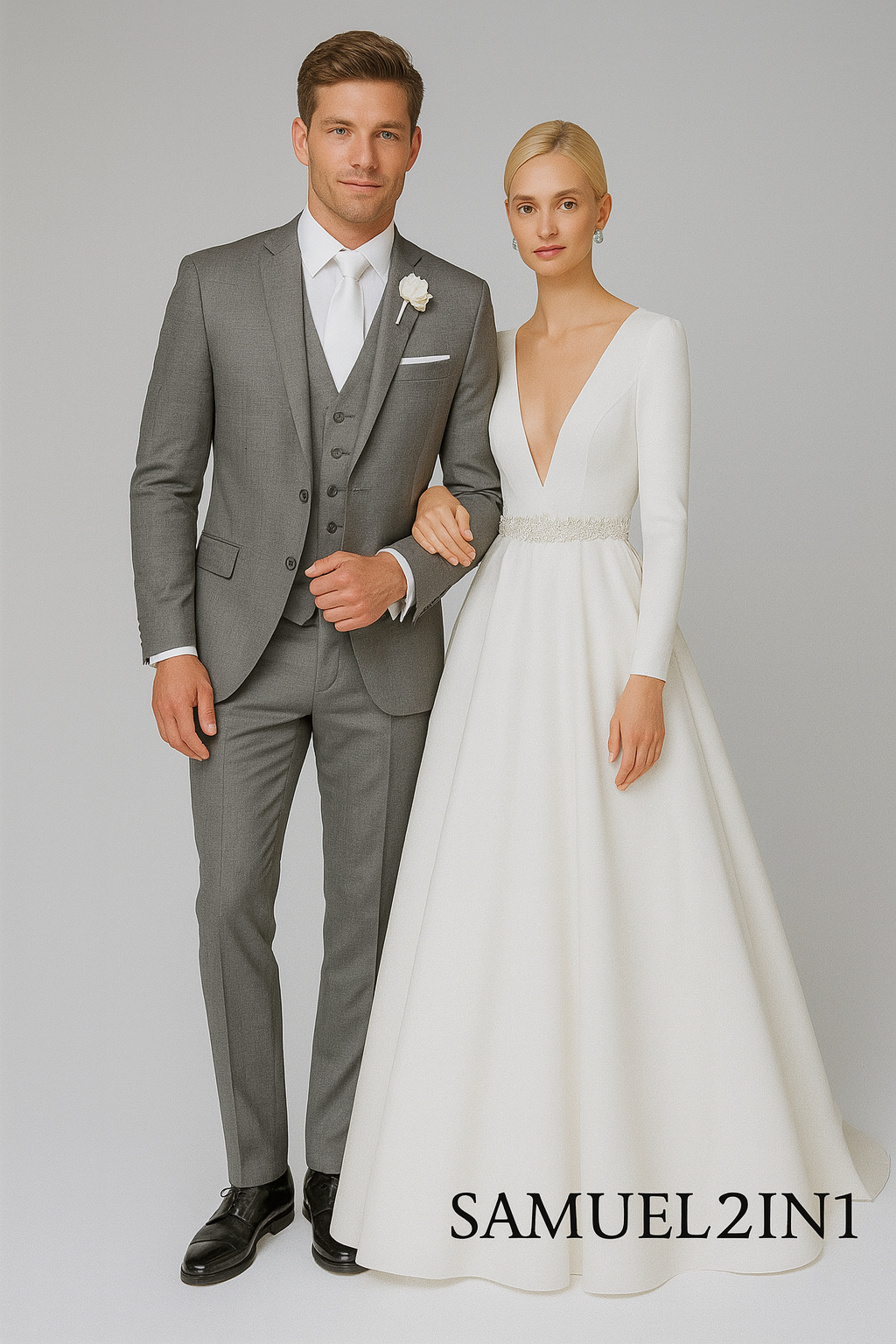 Light Grey Groom’s Suit – Made to Order Cashmere Blend