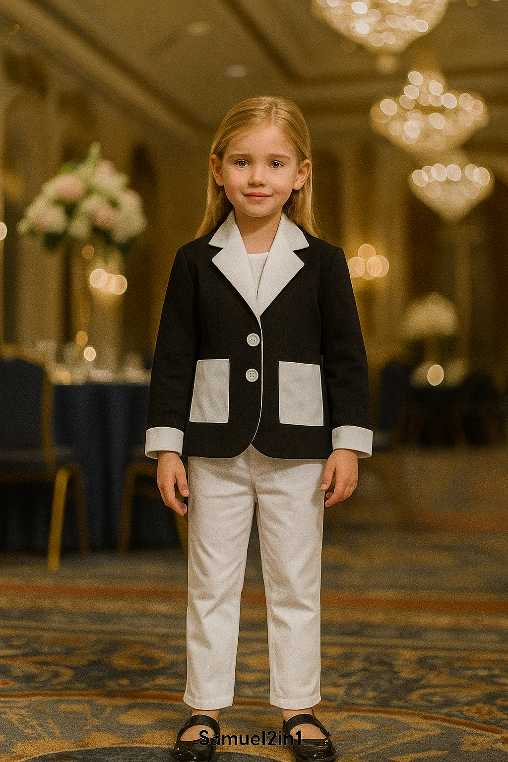 Kids Reversible Suit Set – Two Styles in One (Black & White)