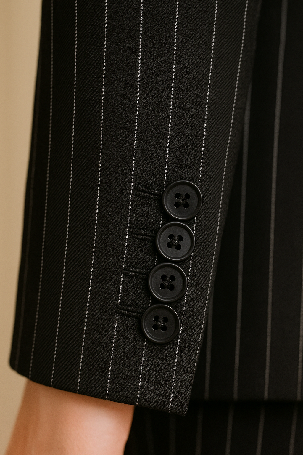 Women’s Black Pinstripe Suit – Elegant Made to Order Tailoring | Samuel2in1