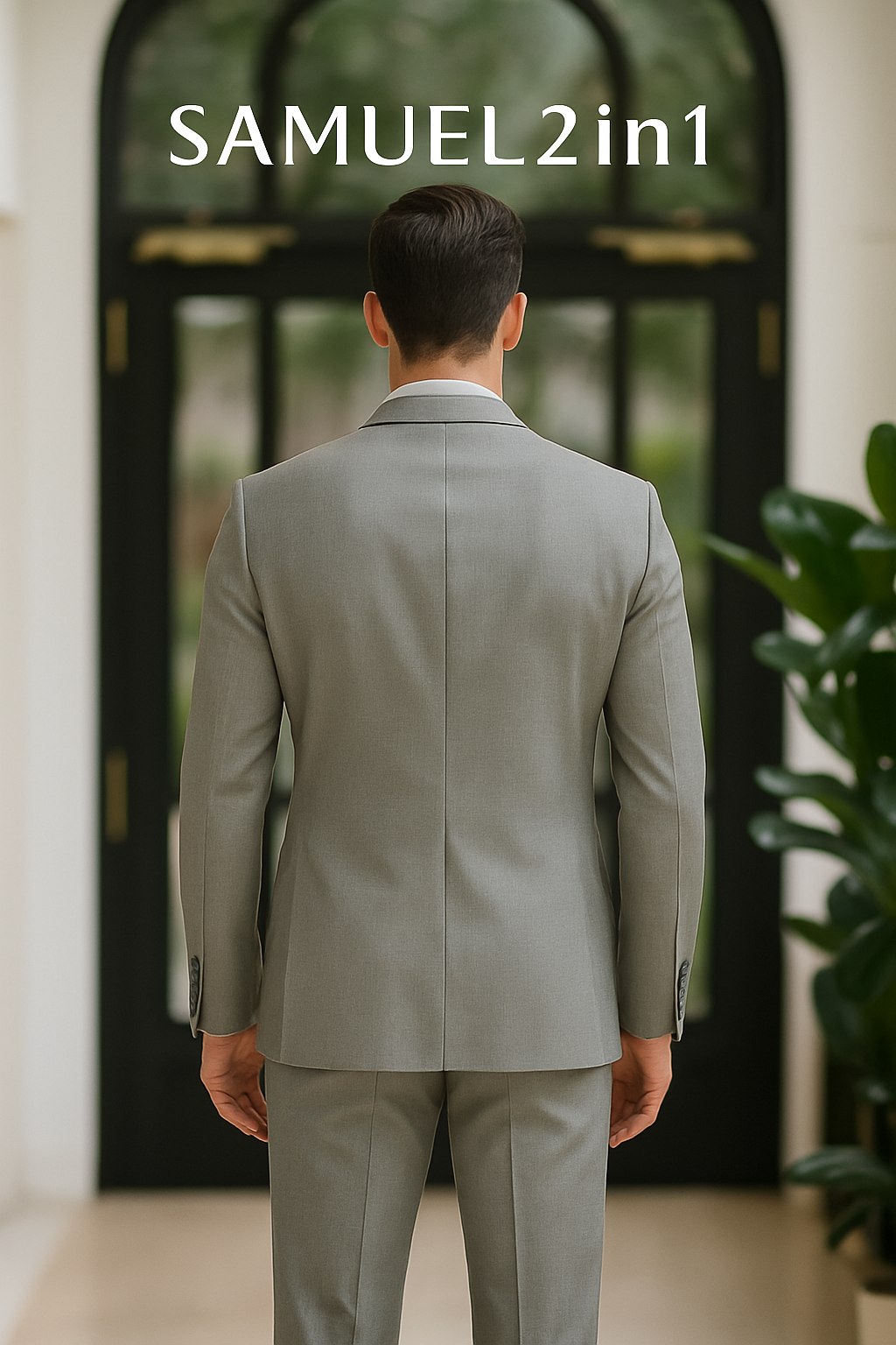 Men’s Light Grey Modern Business Suit – Samuel2in1