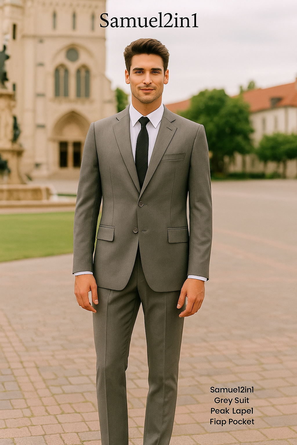 Samuel2in1 Made to Order – Classic Light Grey Business Suit | Notch Lapel