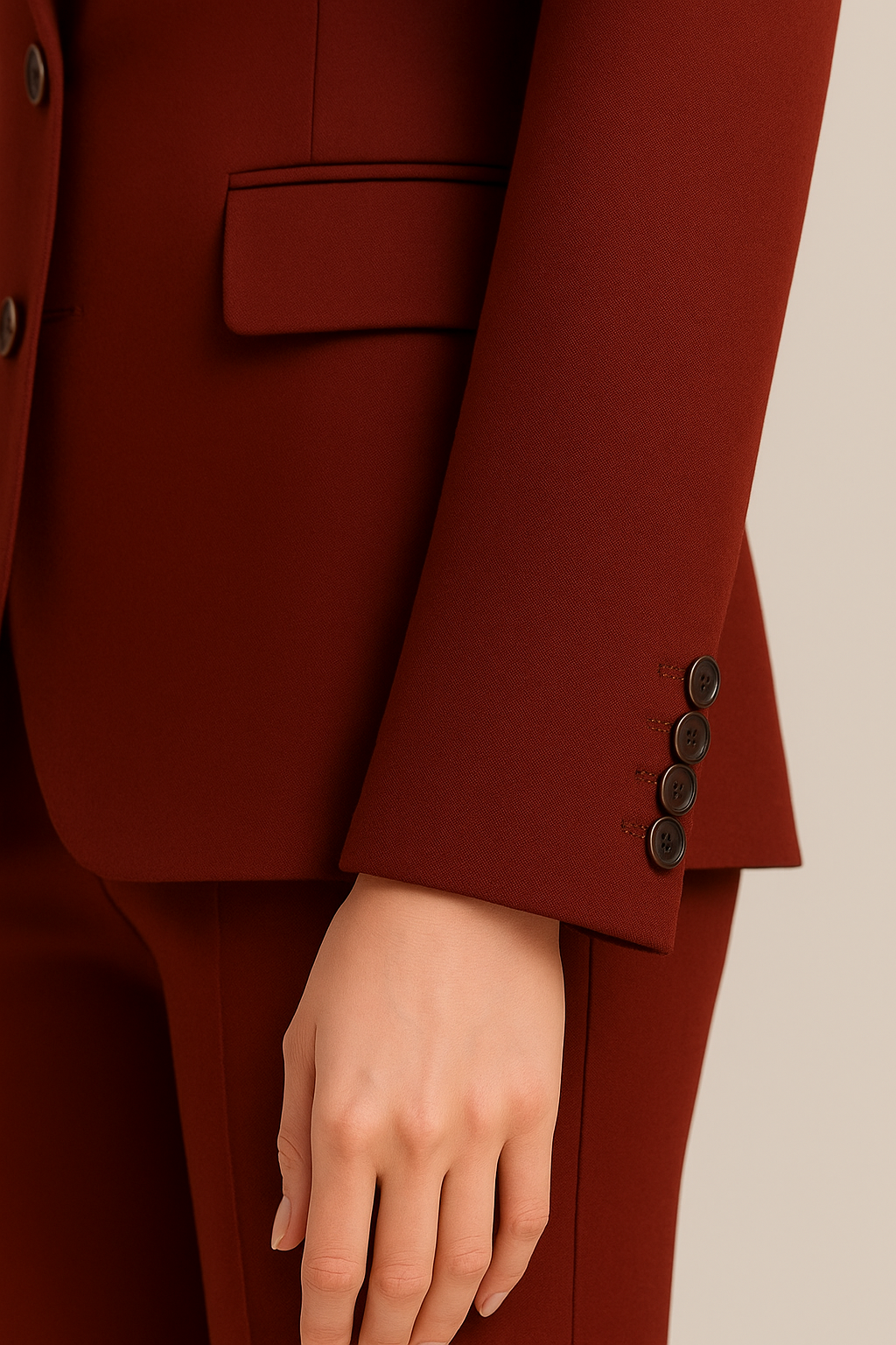 Burgundy Women’s Modern Pocket Suit – Samuel2in1 Premium Tailoring