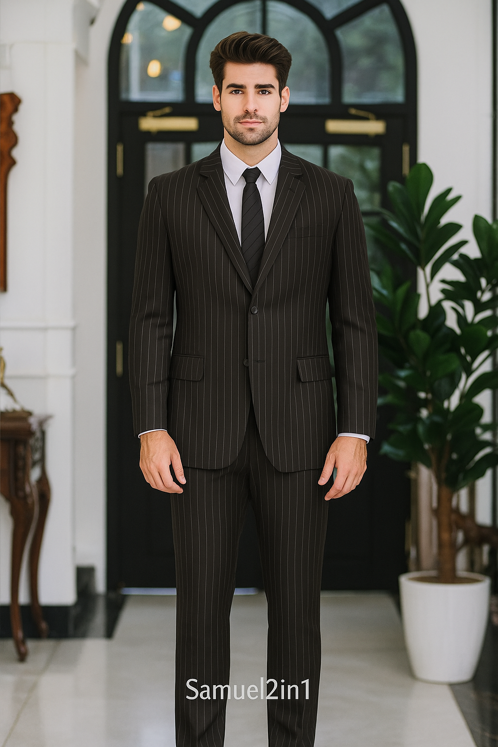 Samuel2in1 Made to Order – Classic Black Single-Breasted Suit with Notch Lapel
