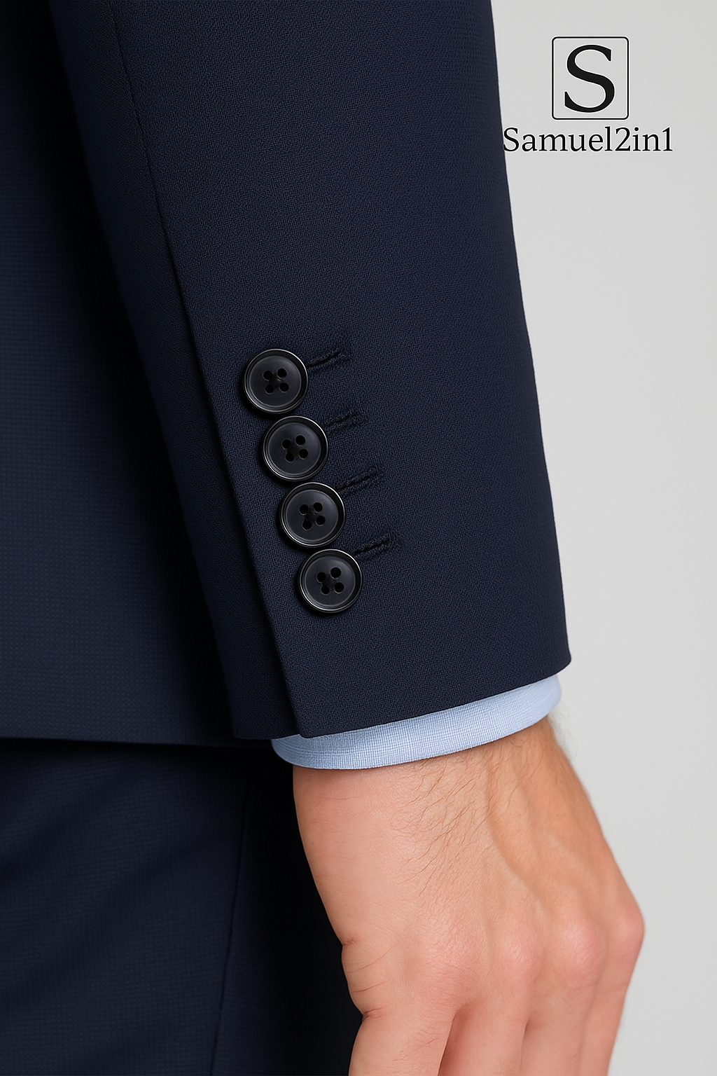 Samuel2in1 Men’s Navy Blue Suit – Classic Slim Fit 2-Piece Business & Formal Wear