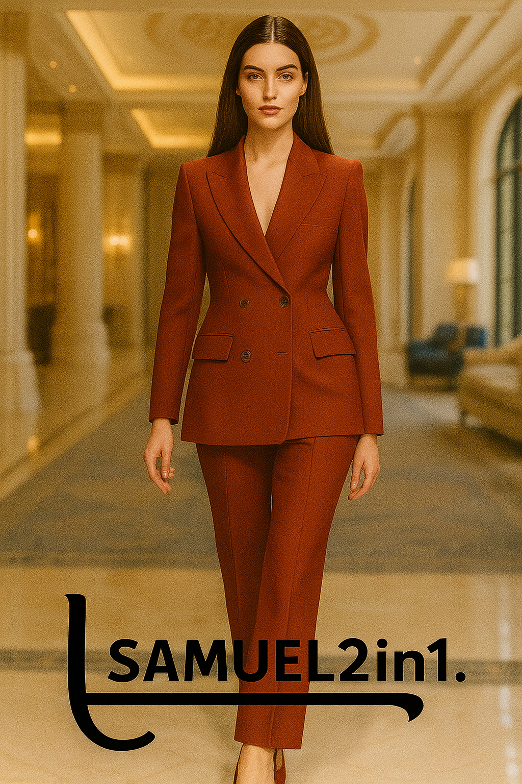 Made-to-Order Red Double-Breasted Women’s Suit | Samuel2in1 Tailoring