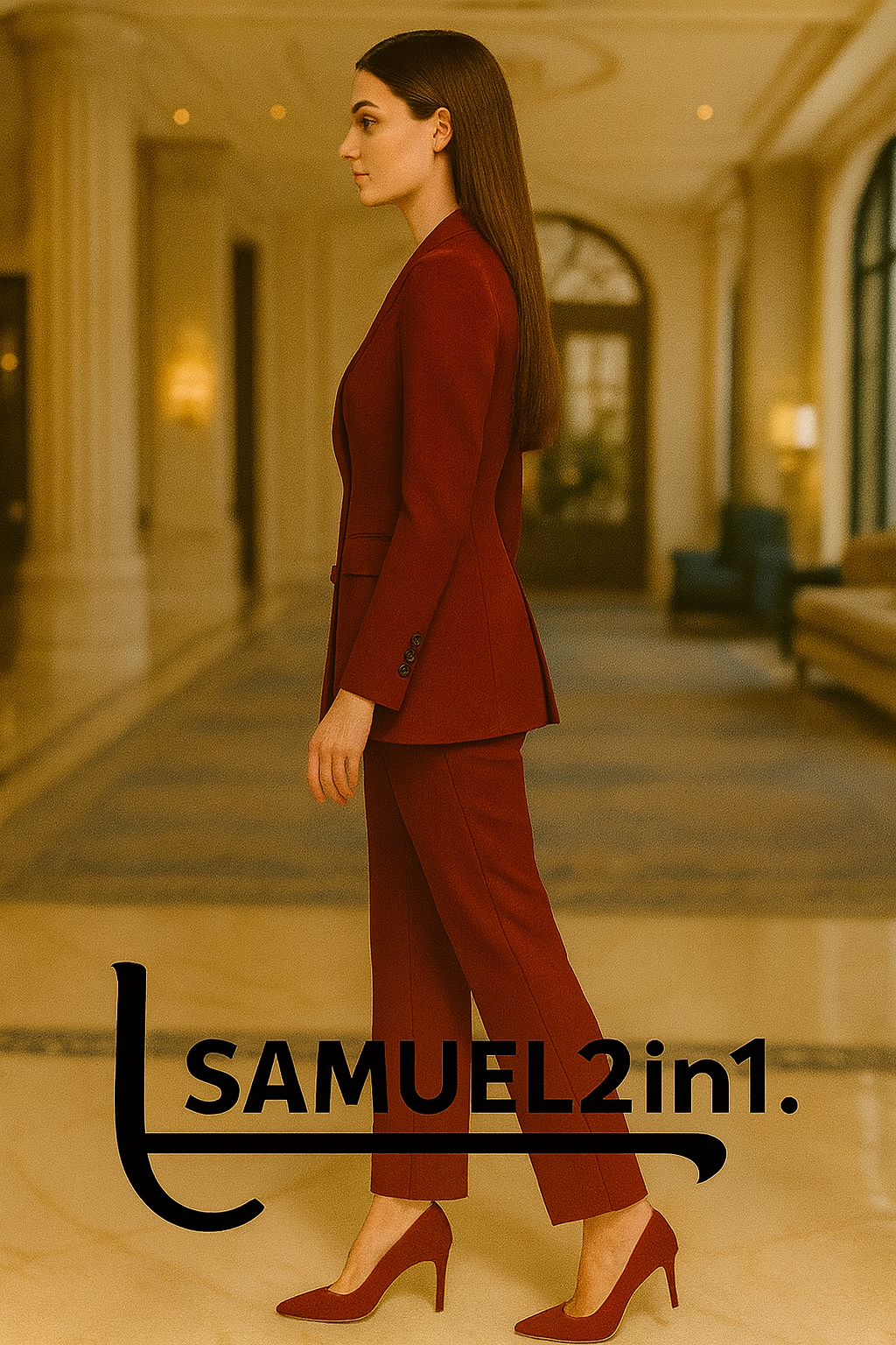 Burgundy Women’s Modern Pocket Suit – Samuel2in1 Premium Tailoring
