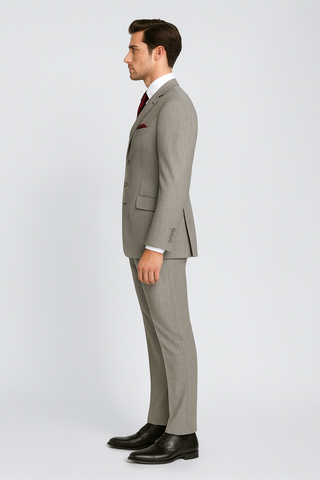 Samuel2in2 Light Grey Modern Fit Suit – Classic 3-Piece Business & Wedding Suit