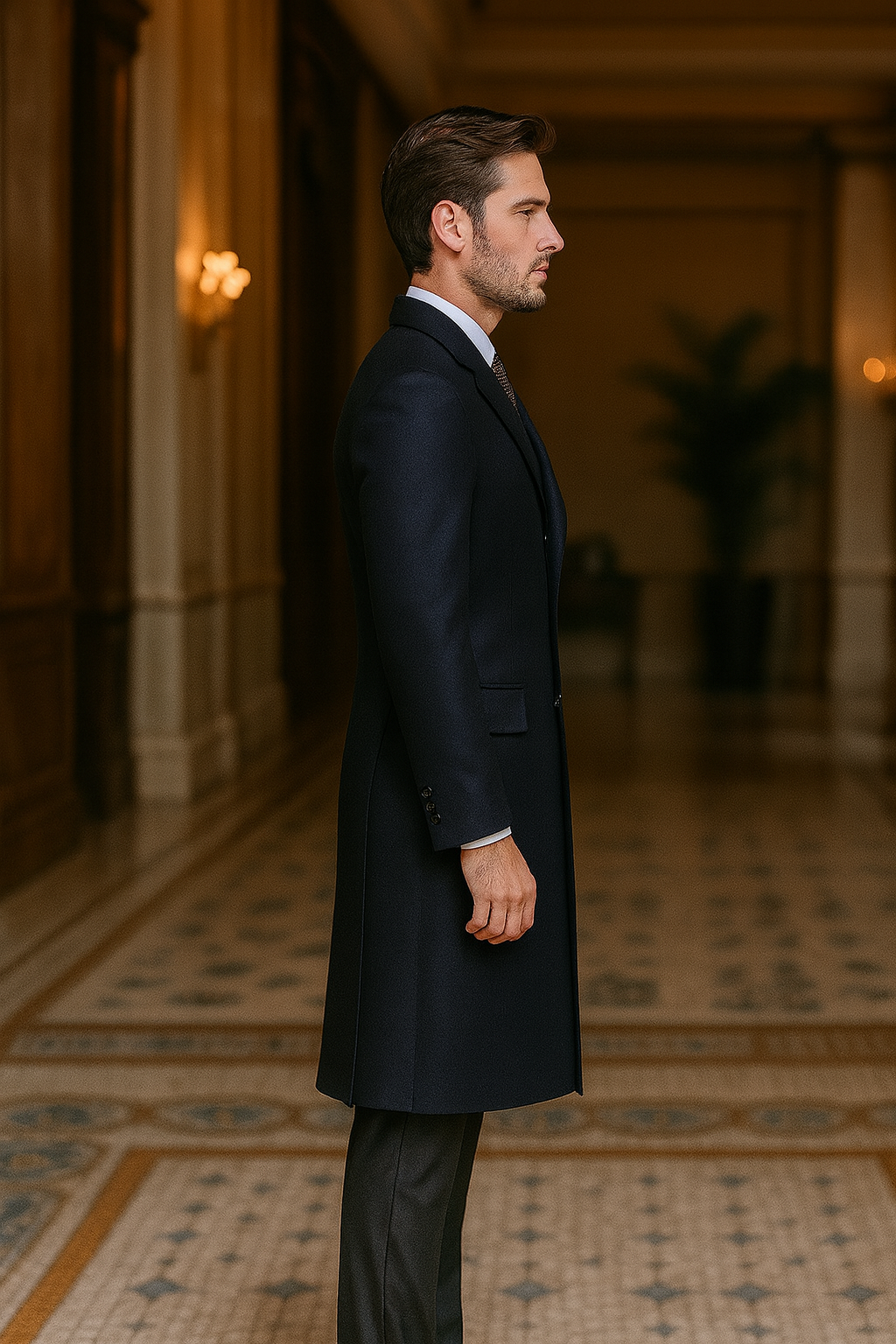 Men’s Navy Overcoat – Samuel2in1