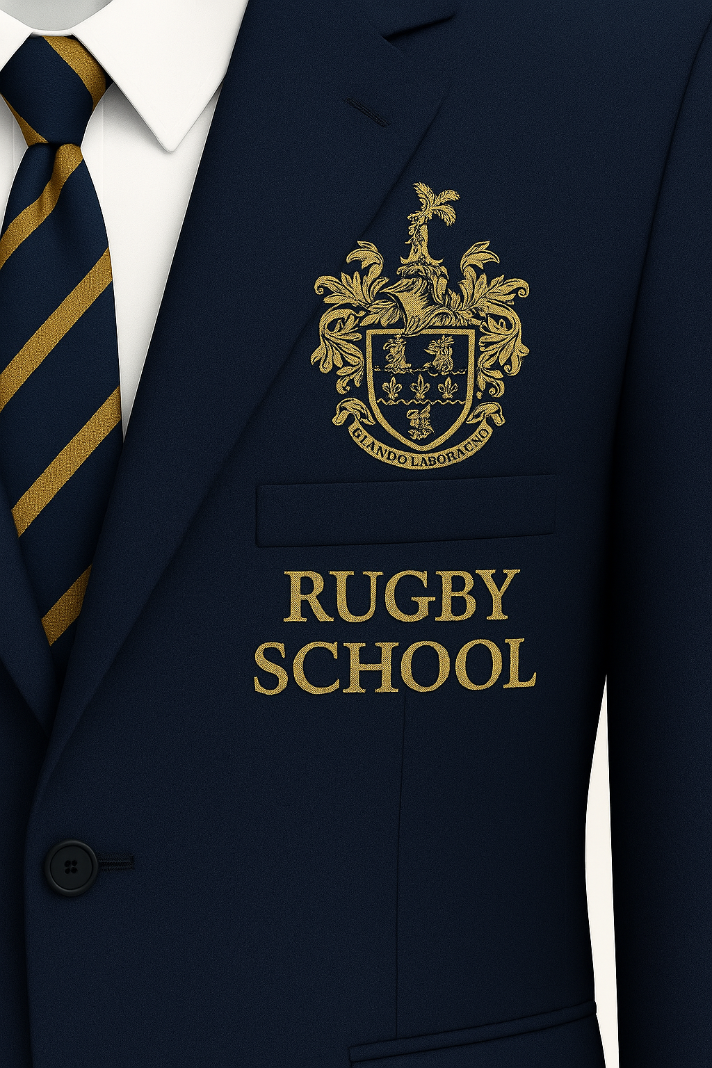 Rugby School Blazer with Embroidered Crest – Made to Order