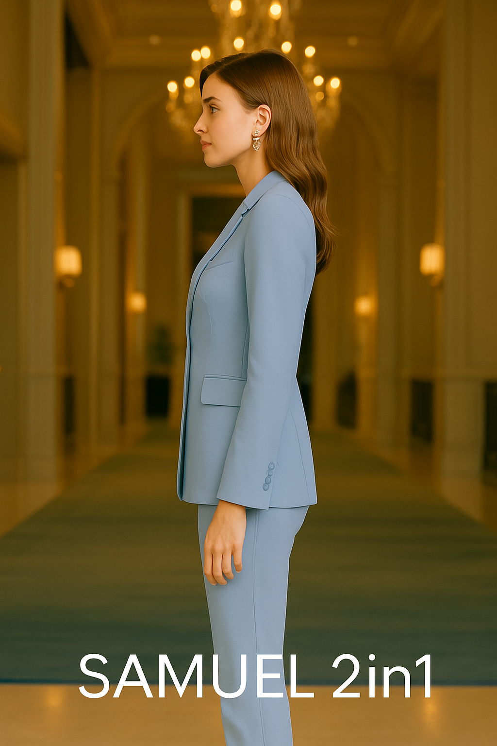 Women’s Light Blue Tailored Suit – Made to Order | Samuel2in1