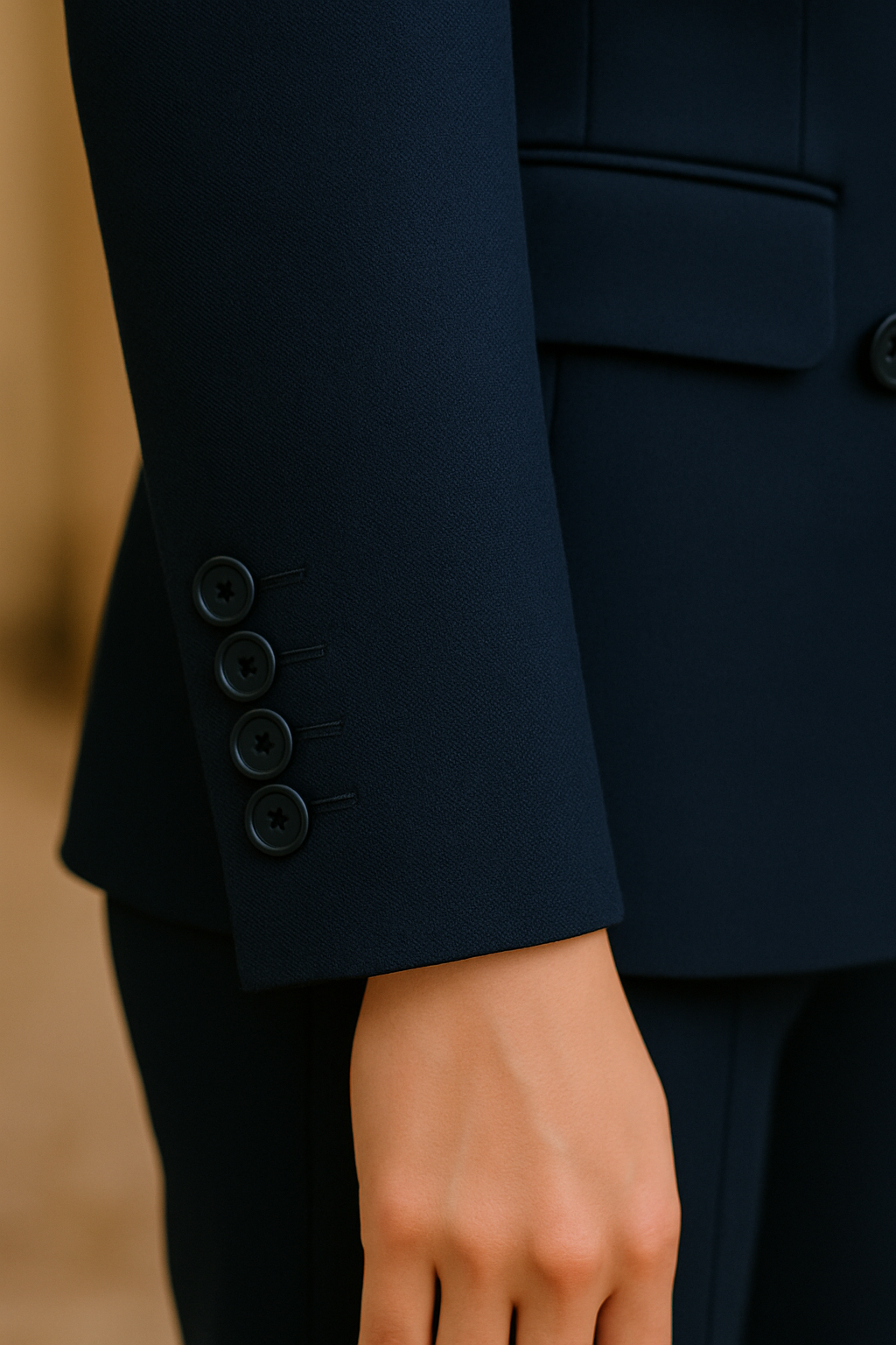 Navy Blue Women’s Tailored Suit – Elegant Formal Cashmere Blend by Samuel2in1