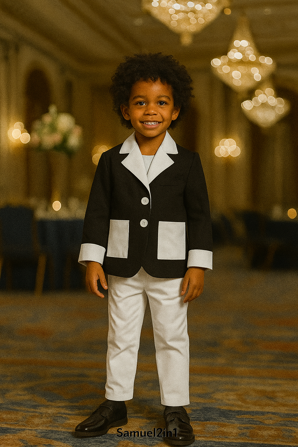Kids Reversible Suit Set – Two Styles in One (Black & White)