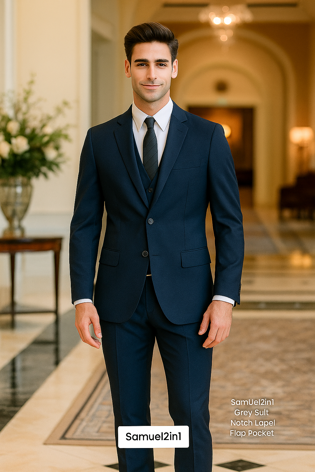 Samuel2in1 Made to Order – Navy Blue Notch Lapel Business Suit | Tailored Perfection
