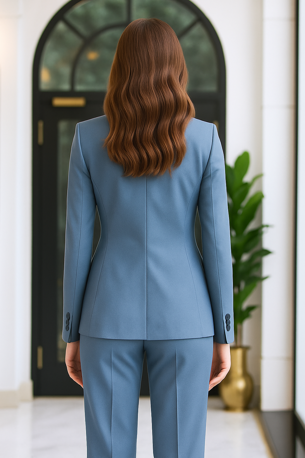 Made-to-Order Sky Blue Women’s Tailored Cashmere Suit | Samuel2in1