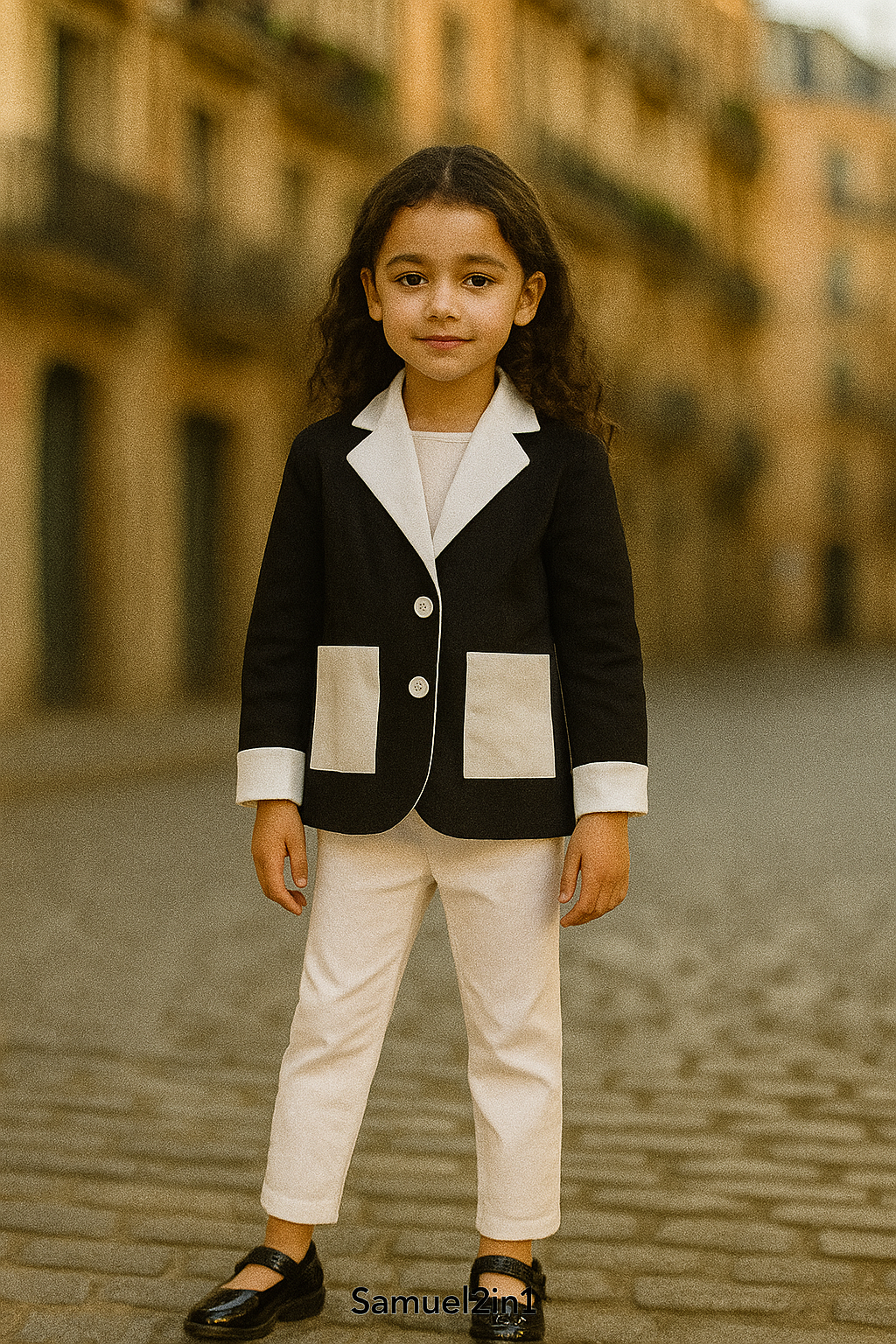 Kids Reversible Suit Set – Two Styles in One (Black & White)