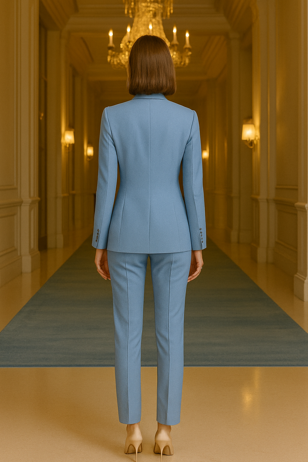 Women’s Light Blue Tailored Suit – Made to Order | Samuel2in1