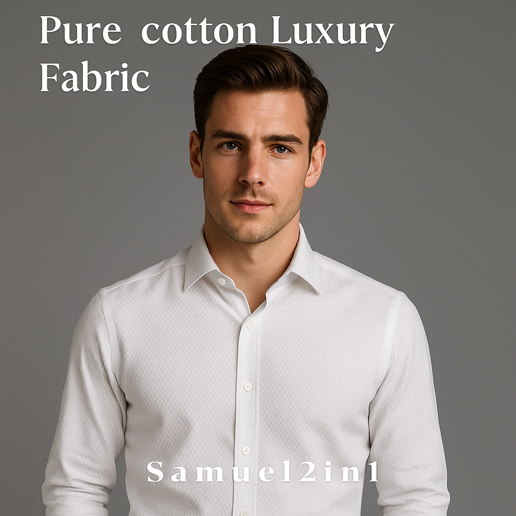 Pure Cotton Luxury Fabric – Code S805-46 (White)