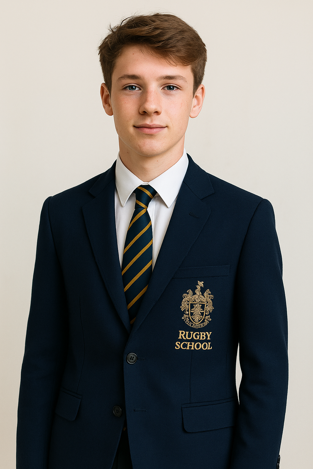 Rugby School Blazer with Embroidered Crest – Made to Order