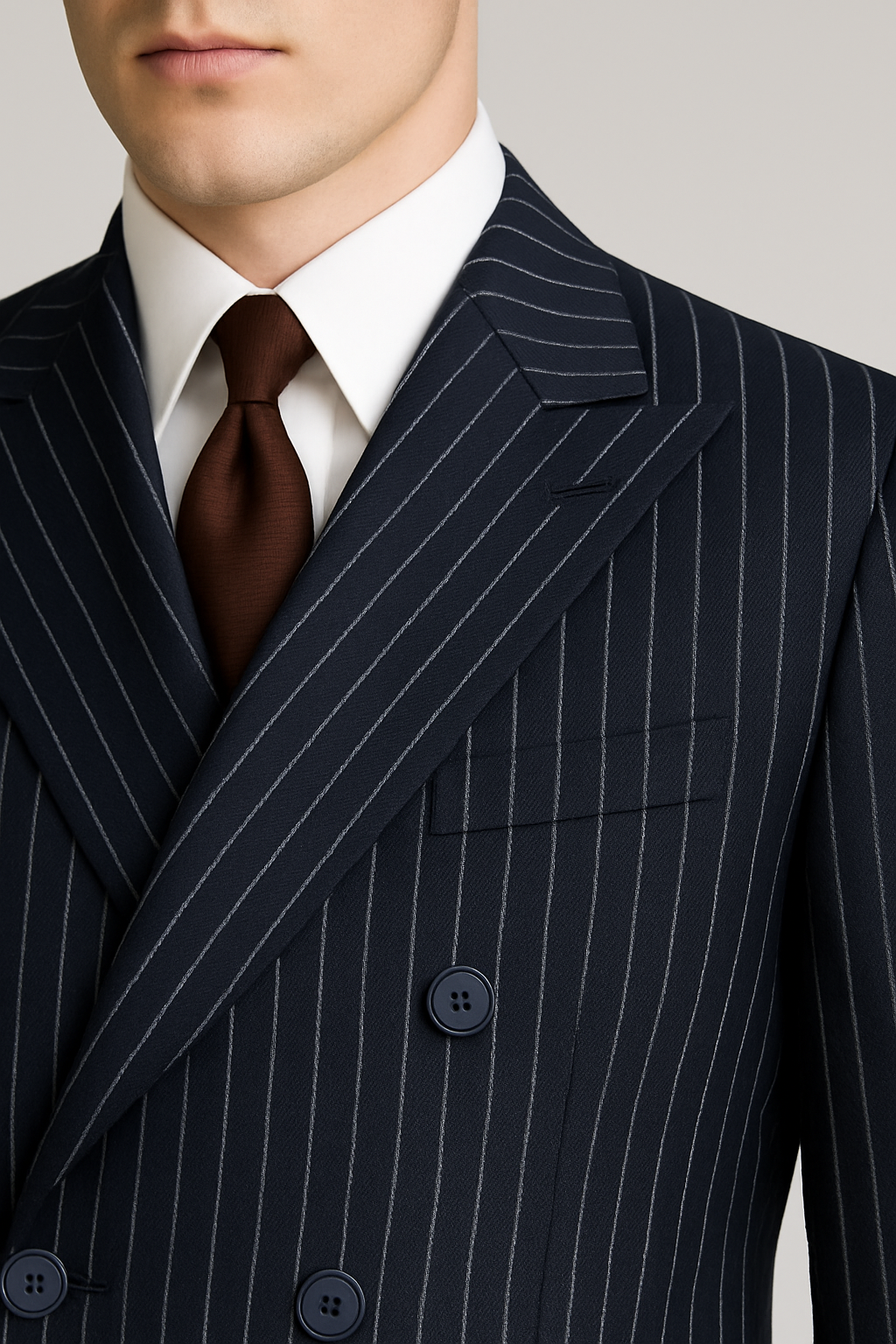 Men’s Pinstripe Mod Suit – Double Breasted Classic | Samuel2in1