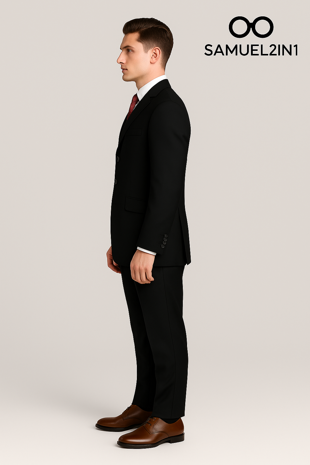 Men’s Classic Black Suit – Samuel2in1