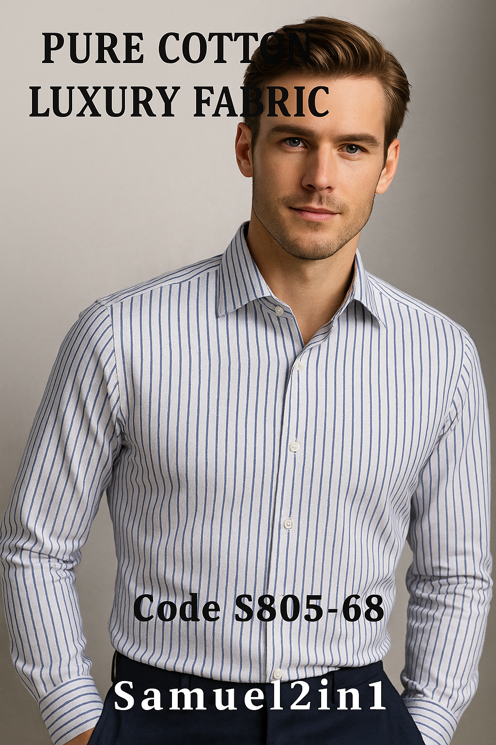 Pure Cotton Luxury Fabric - Code S805-68 | Samuel2in1
