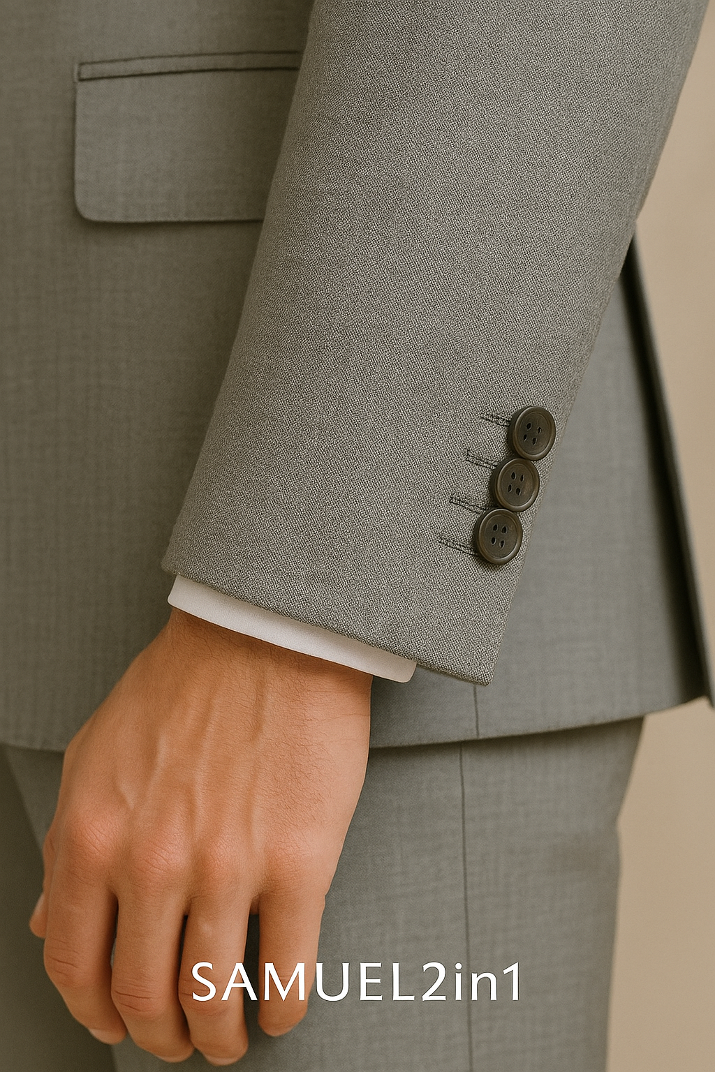 Men’s Light Grey Modern Business Suit – Samuel2in1