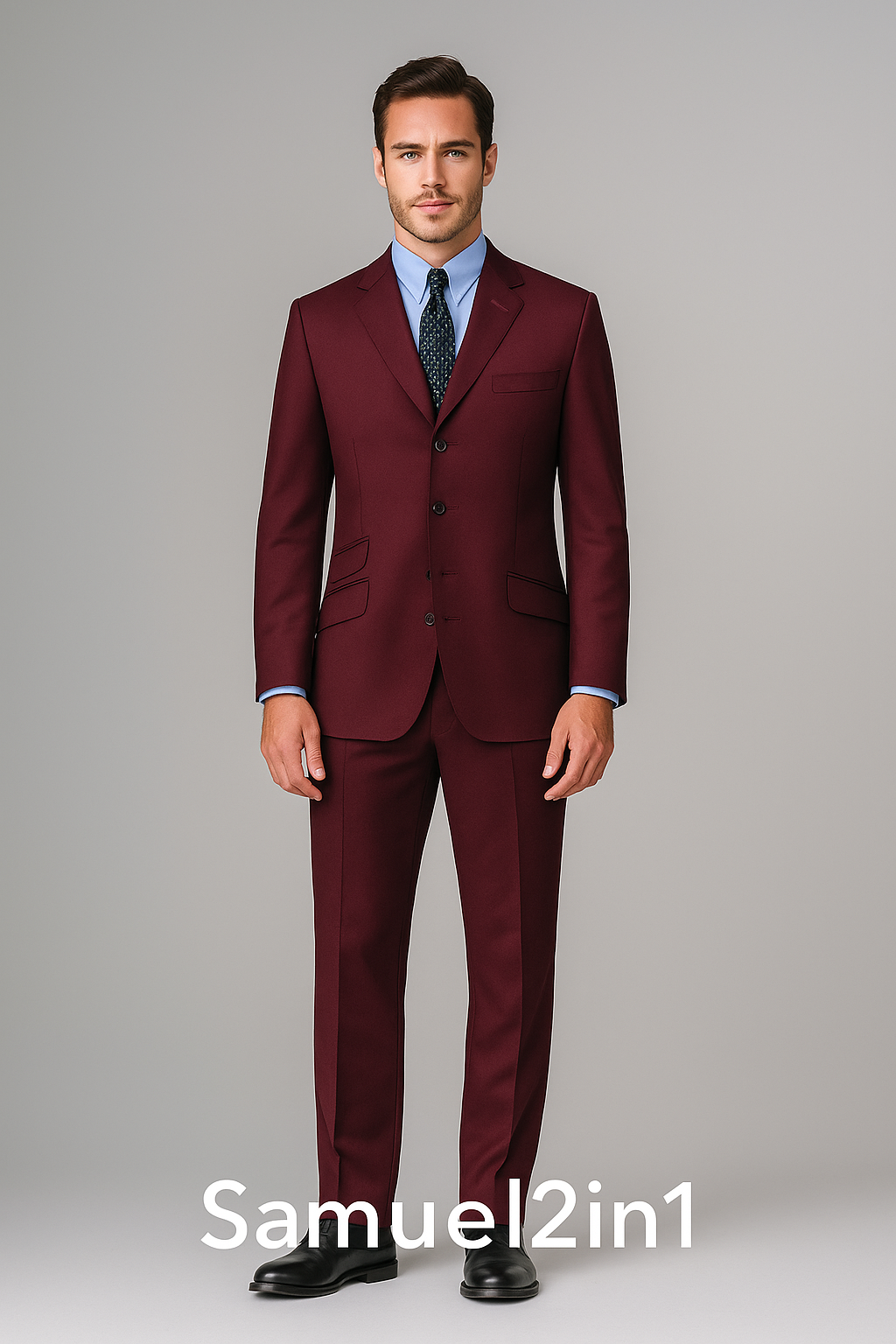 Made to Order Burgundy Mod Suit | Samuel2in1 Premium Tailoring