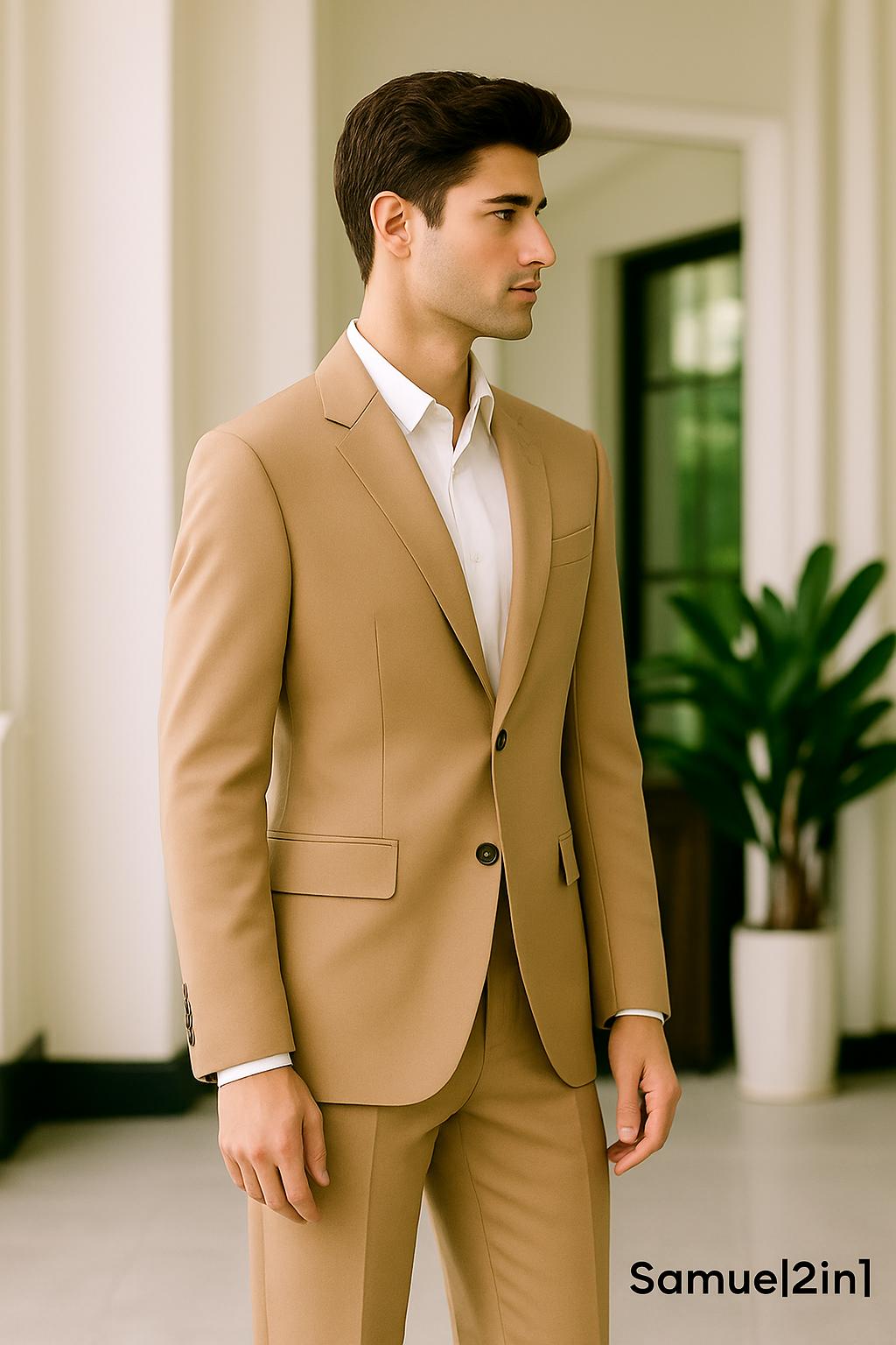 Samuel2in1 Light Camel Two-Piece Suit – Made to Order