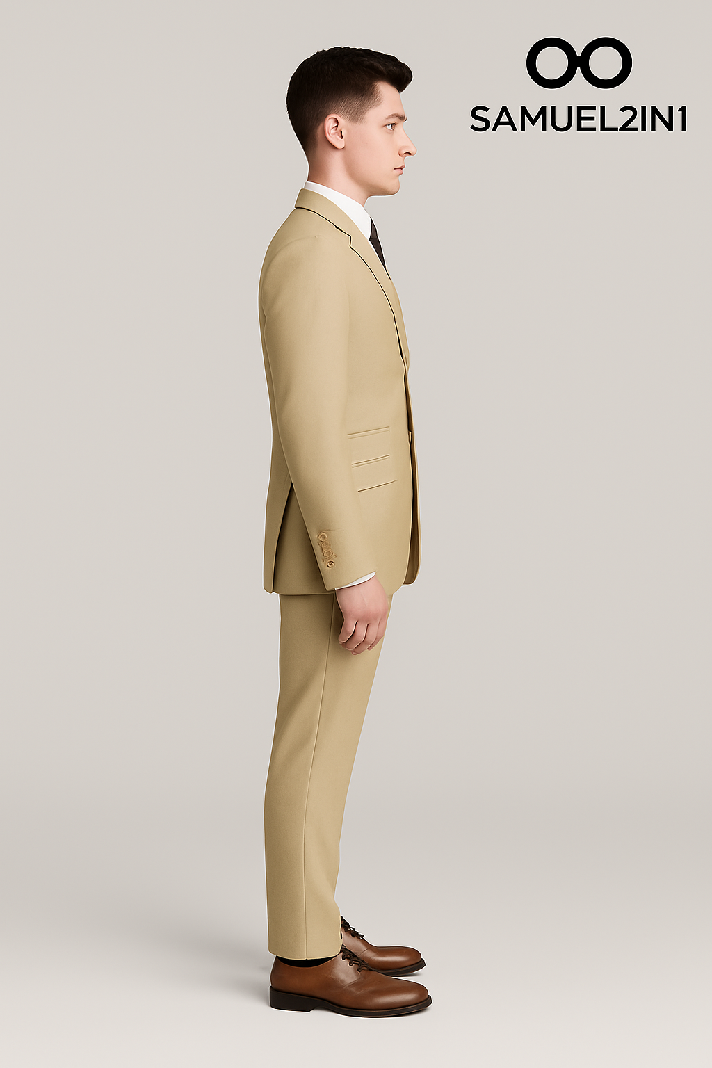 Samuel2in1 Beige Suit – Classic Modern Fit 3-Piece | Men’s Premium Suit