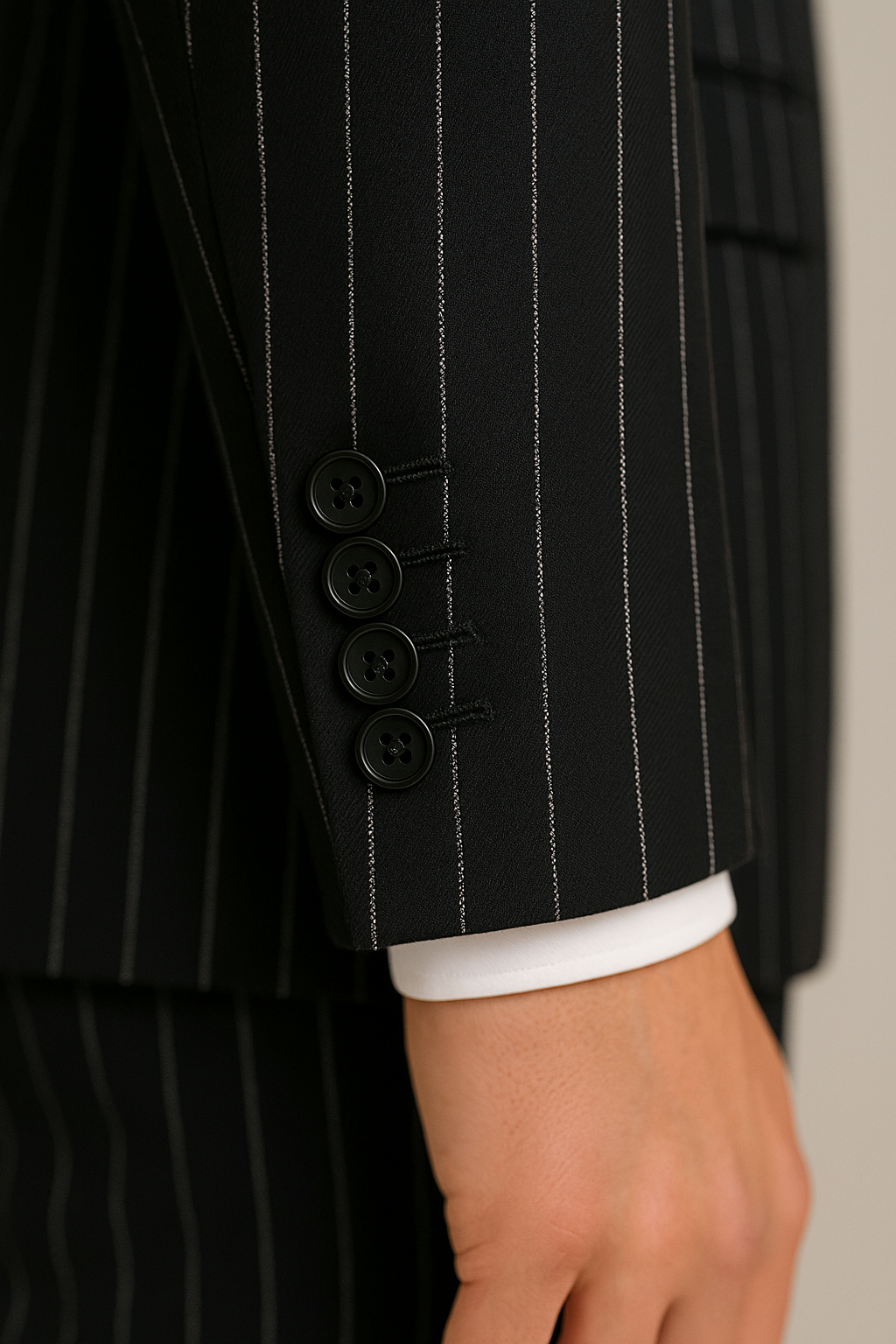 Women’s Navy Pinstripe Double-Breasted Suit | Samuel2in1 Luxury Tailoring
